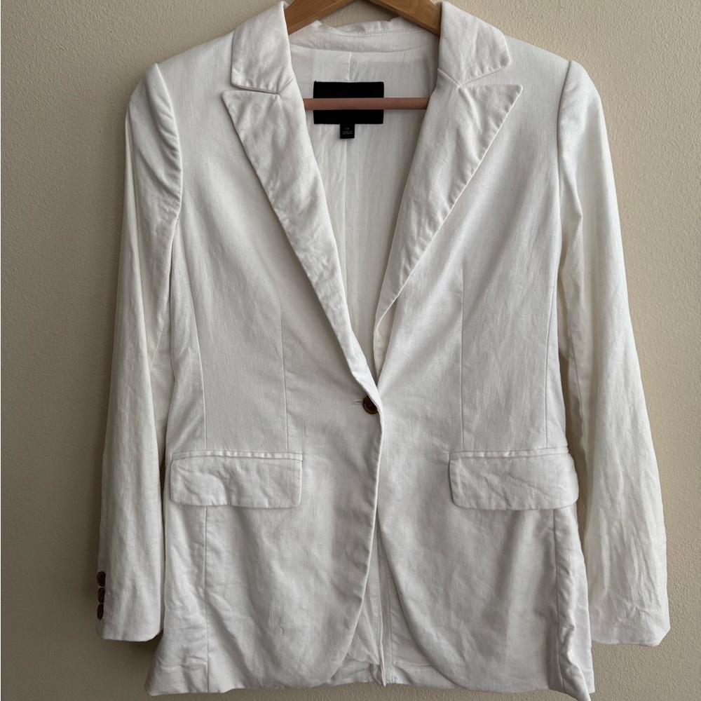 Banana Republic Factory Women's White Linen Blazer